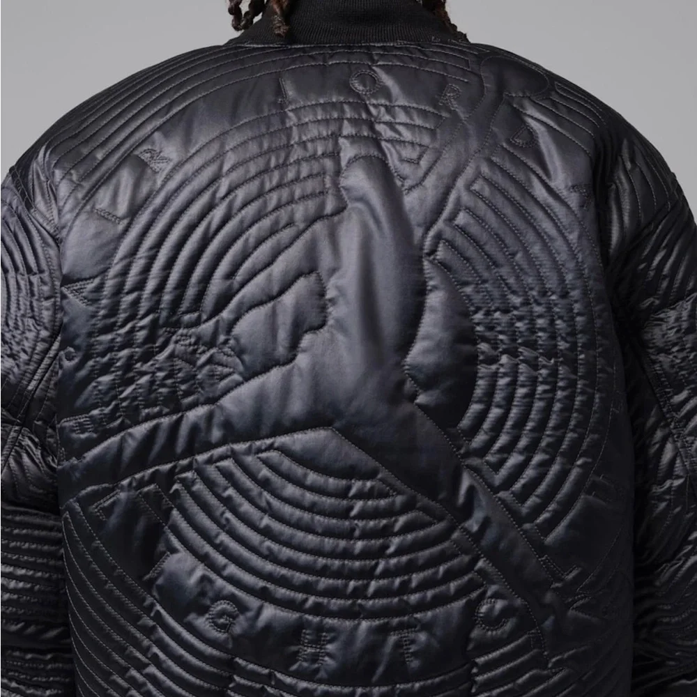 Jordan Flight Varsity Full-Zip Quilted Jacket Black Full-Zip II5324-010 Size S